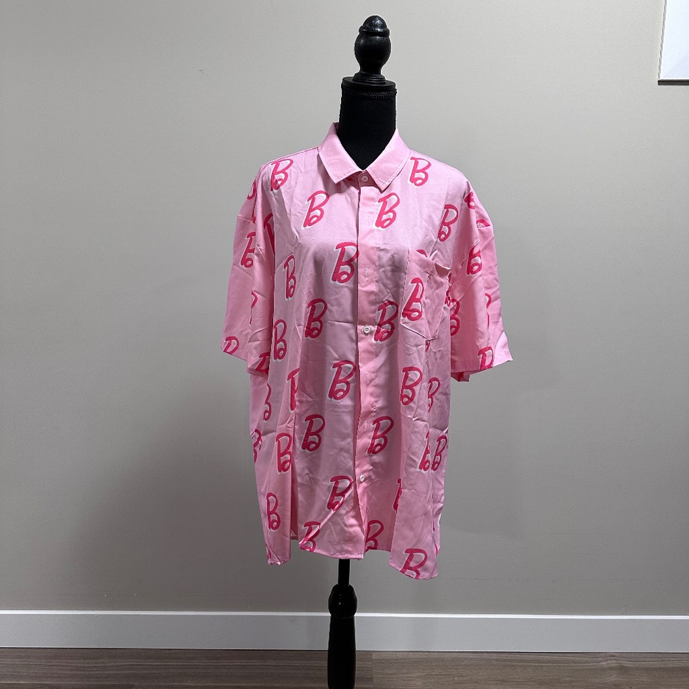 Barbie Themed Short Sleeved Button Up